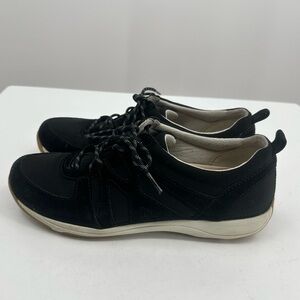 Dansko Women’s Hatty Black Suede Walking Shoes Sneakers Black Womens 40